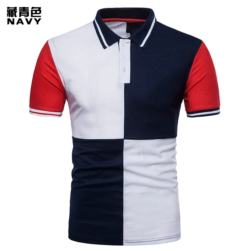

2019 summer new men's large size short-sleeved shirt European style fashion slim men's T-shirt