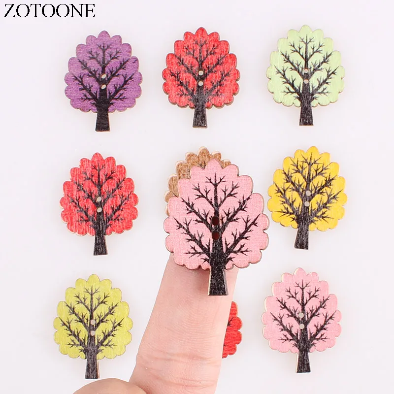 

ZOTOONE 100 Pcs Wooden Buttons Crafts Scrapbooking Accessories Handmade Wood Button for Clothing Wedding Decoration Sewing Tool