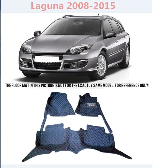 

Interior Black Leather Red Stitches Floor Mat Carpet For Renault Laguna Coupe 2008-2015/ Megane III 2009-2015 5-door sedan