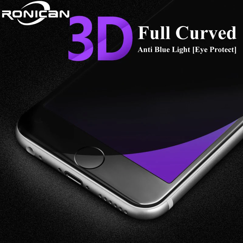  RONICAN 9H 3D Volle Abdeckung Anti Blau Licht Gehärtetem Glas Screen Protector für iphone 6 Plus Ge