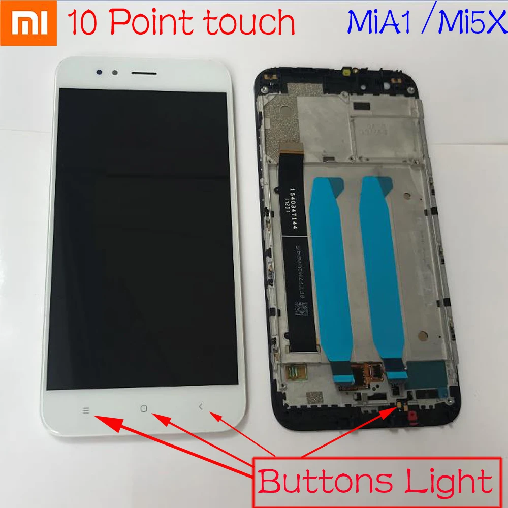 Дешево Xiaomi mi A1 mi A1 5X mi 5X стеклянная Сенсорная панель ЖК дисплей кодирующий преобразователь сенсорного экрана в сборе с рамкой поддержка 10 касаний и ...