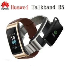2018 NOVA Huawei TalkBand B5 Talk Banda Do Bluetooth Pulseira Inteligente Wearable Esportes Pulseiras Tela Sensível Ao Toque AMOLED Chamada Fone de Ouvido Banda