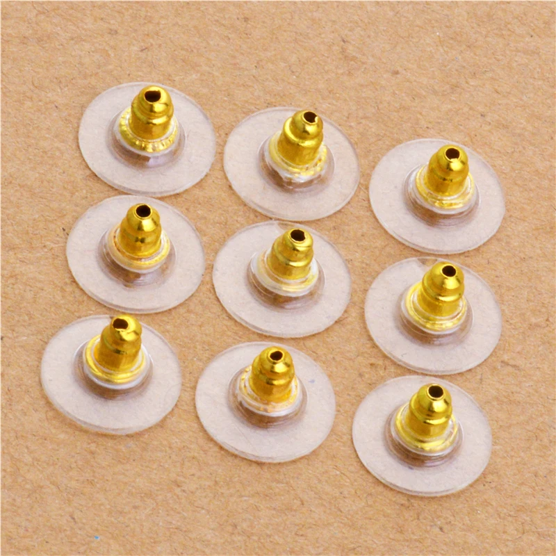 Buy 100pcs/lot Gold Color Copper Rubber Earring Backs
