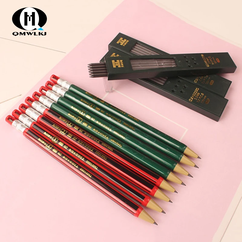 

2.0 mm 2B Lead Holder Wooden Click type Mechanical Drafting Drawing Pencil with a sharpener For School Office Stationery