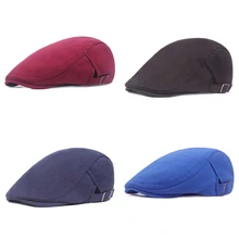 Мужская Ретро Кепка-восьмиклинка Гольф вождения плоские берет таксиста Хлопок Винтаж Газетчик шляпа