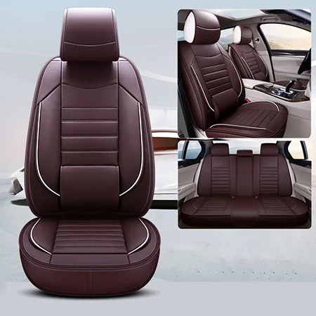 High quality leather universal Car seat covers For Nissan Qashqai Note Murano March Teana Tiida Almera X-trai auto accessories - Название цвета: Coffe Standard