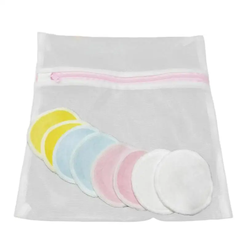 

8pcs Makeup Remover Pads Reusable Bamboo Fiber Soft Velvet Makeup Remover Cleaning Pads Face Wipes for Women Lady