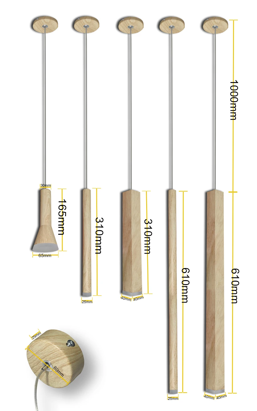 Pingente de Grão de Madeira Lâmpada Pode Escurecido Luzes Cozinha Ilha Sala Jantar Loja Balcão Barra Decoração Cilindro Tubo Pendurado Lâmpadas Led Ser 5 de jantar, bar, decoração, cilindro, lâmpadas penduradas