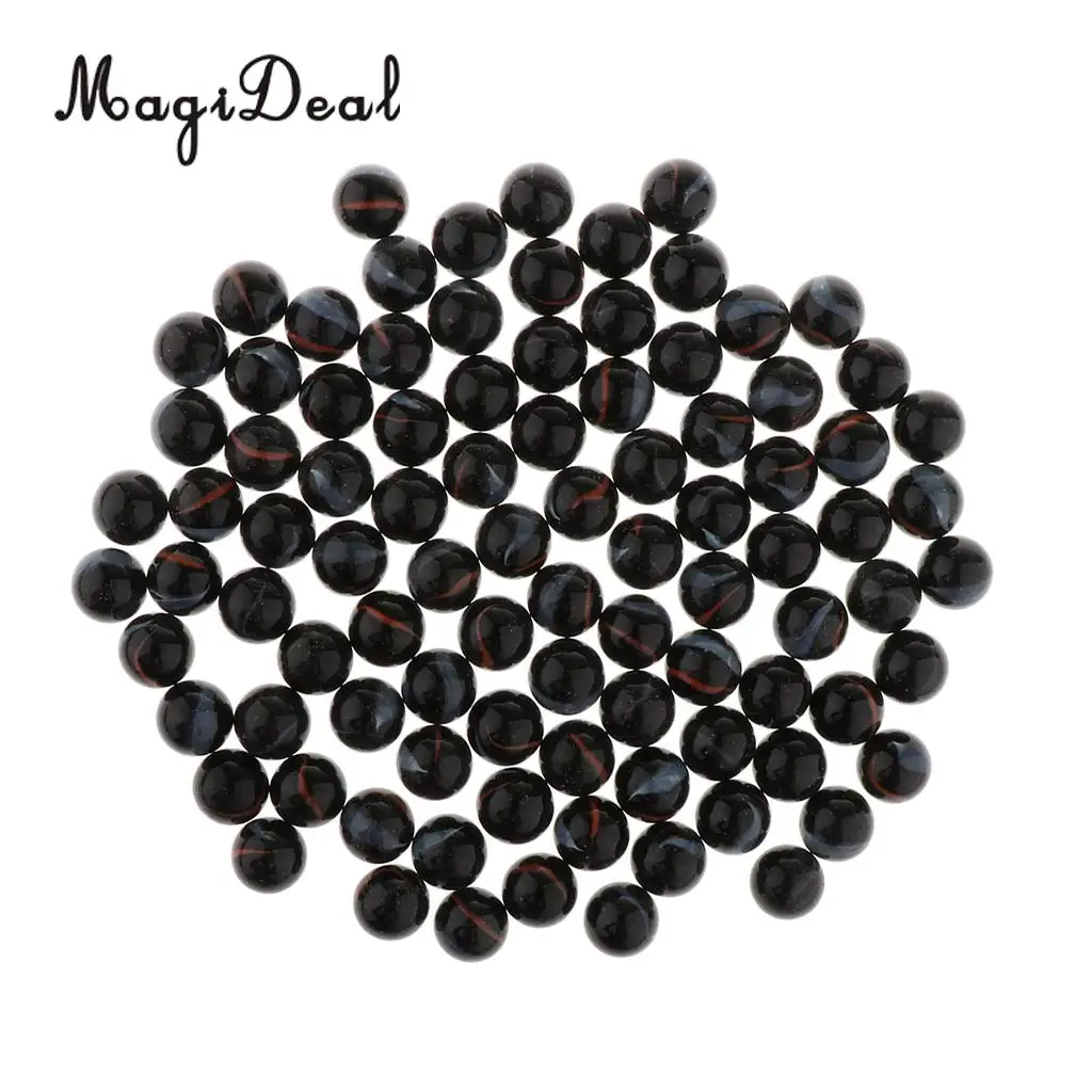 90PCS 16mm Colorful Glass Marbles, Kids Marble Run Game, Marble Solitaire Toy Accs Vase Filler & Fish Tank Home Decor - Black