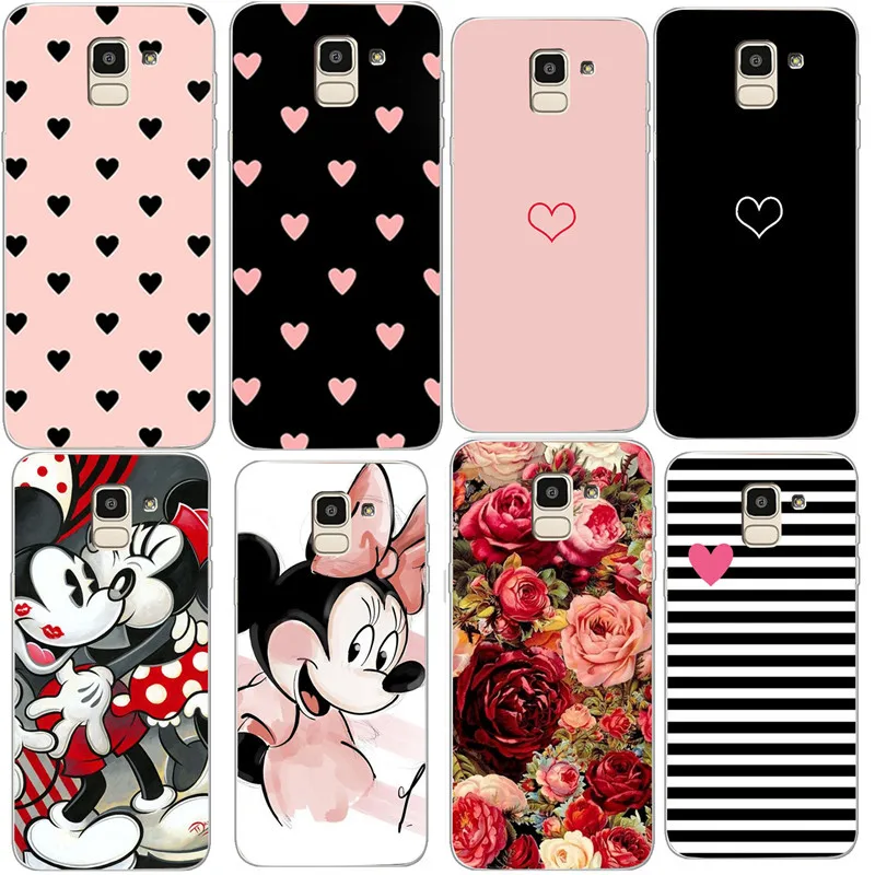 

Couples Love Heart Pink Case For Samsung Galaxy S8 S9 Plus J4 J6 J8 2018 S7 Edge Note 9 Case Cover Soft Silicone Girl Men Case