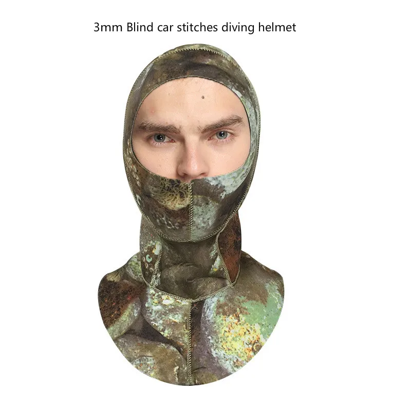 

The new wheat Nadi 2mm diving camouflage blind stitch caps neoprene waterproof headgear diving helmet