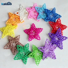 5pcs/lot 6/7/8/10/13cm Artificial Straw Ball For Birthday Party Wedding Decoration Rattan stars Christmas home Ornament Supplies