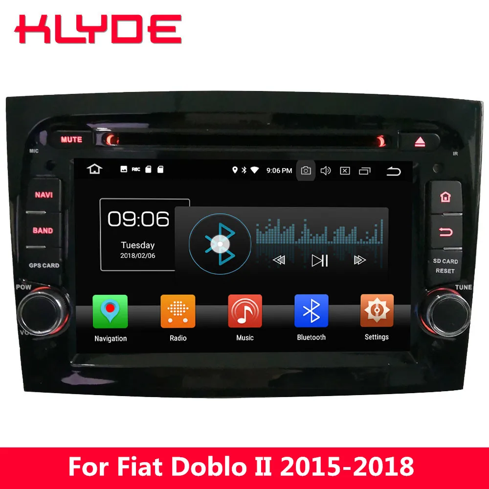 

KLYDE 7" 4G Octa Core Android 8.0 4GB RAM 32GB ROM BT Car DVD Multimedia Player Radio GPS Navigation For Fiat Doblo II 2015-2018