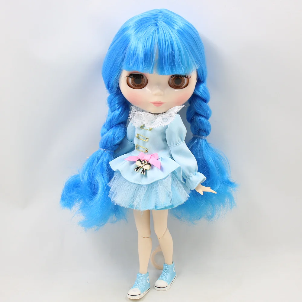 Кукла Blyth серии ICY DBS No. BL6208 с голубыми волосами и белой кожей шарнирное тело Neo 1/6