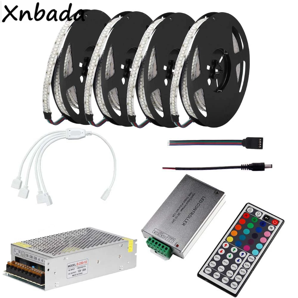 

DC12V 2835SMD 234Leds/m RGB Led Flexible Strip Light With 44keys Remote RGB Led Controller Power Transformer Kit 5M 10M 15M 20M