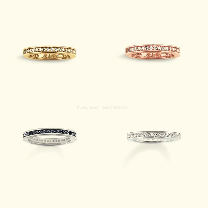 Hot Sale silver-plated Rings 4 zirconia size 7 8 9 women rings classic style Glam and soul ETERNITY Rings Jewelry