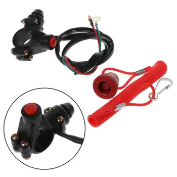 

22mm7/8 Flameout Switch Engine Stop Emergency Shut-Off Equipment Universal Boat Outboard Braking Replacements Tether Lanyard