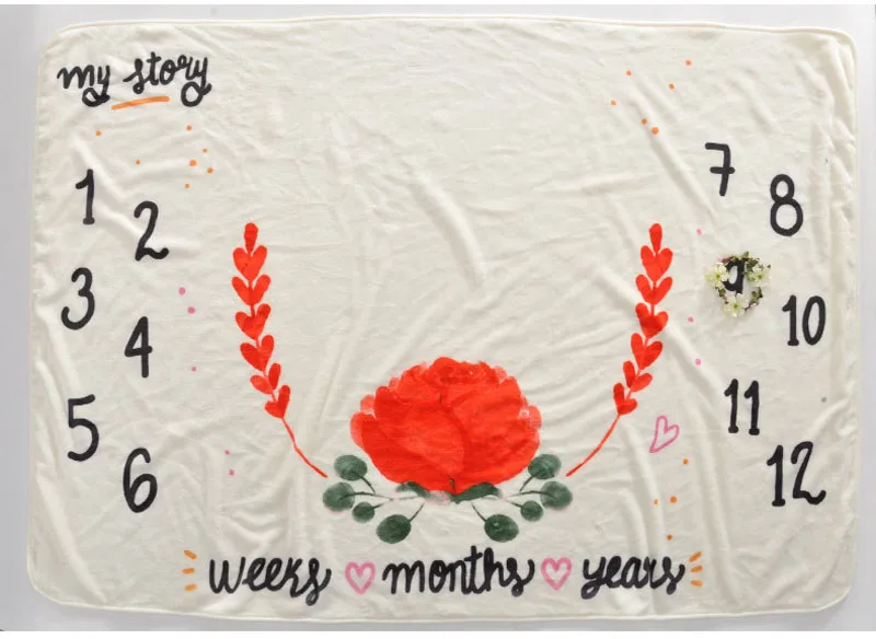 New Born Photography Monthly Baby Milestone Blanket Photo Props Baby Fotoshoot Accessoire Photo Bebe Manta Receving Blanket (24)