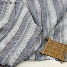 Хлопок/полиэстер Ретро пряжа окрашенная в черную синюю полоску ткань для DIY летняя ручная работа одежда рубашка платье Подушка текстильная ткань