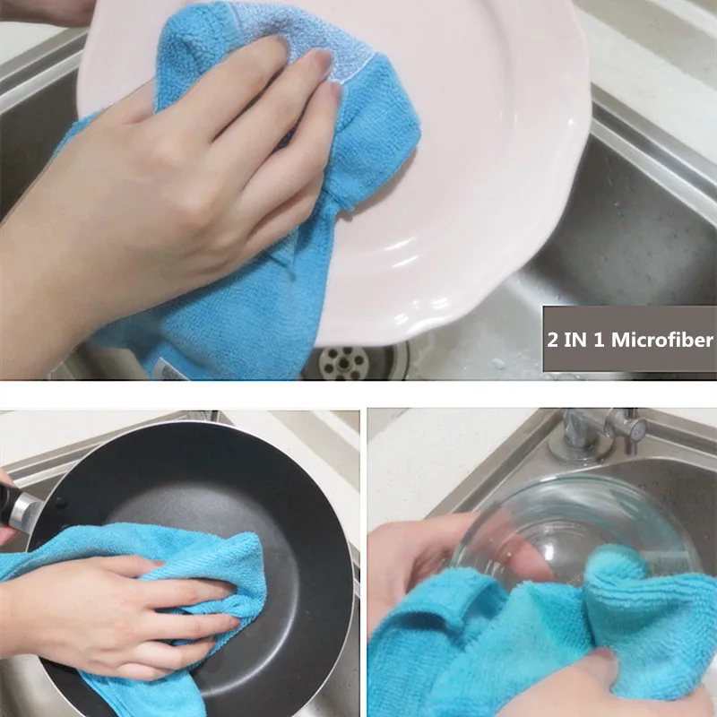 Медведь семья 3 шт. 2 в 1 кухонное полотенце из микрофибры Ткань для мытья посуды кухонные вещи ткань для чистки с полировкой кухонные полотенца Новинка