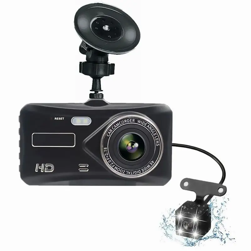 4 дюйма Ips Двойной объектив Автомобильный видеорегистратор Fhd 1080P приборная панель камера 170 градусов для транспорта вождения Dvr рекордер g-сенсор парковочный монитор