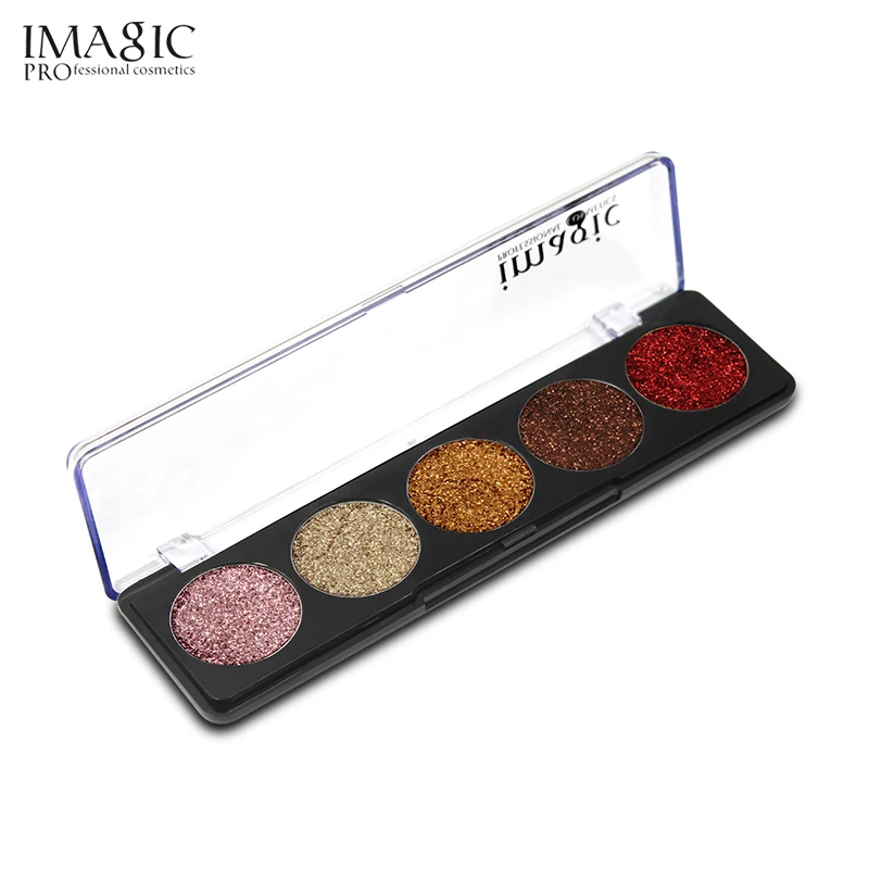 

IMAGIC Rainbow Eyeshadow Makeup Palette 5Colors Waterproof Diamond Eye Shadow Make up Powder Shimmer Glitter Eyeshadow Maquiagem