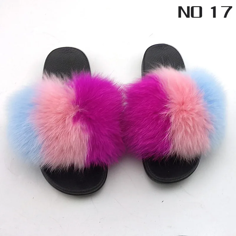 Ms. bobblefur меховые Вьетнамки для дома меховые тапочки из натурального Лисьего меха роскошные пушистые меховые тапочки плюшевые меховые туфли
