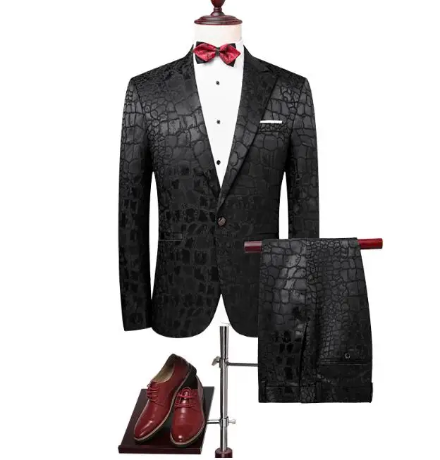 

2019 Men's High Quality One Button Tuxedo Wedding Dress Suit Men Casual Fashion Suits Slim Fit Custom 2 Pieces Suit Jacket Pants