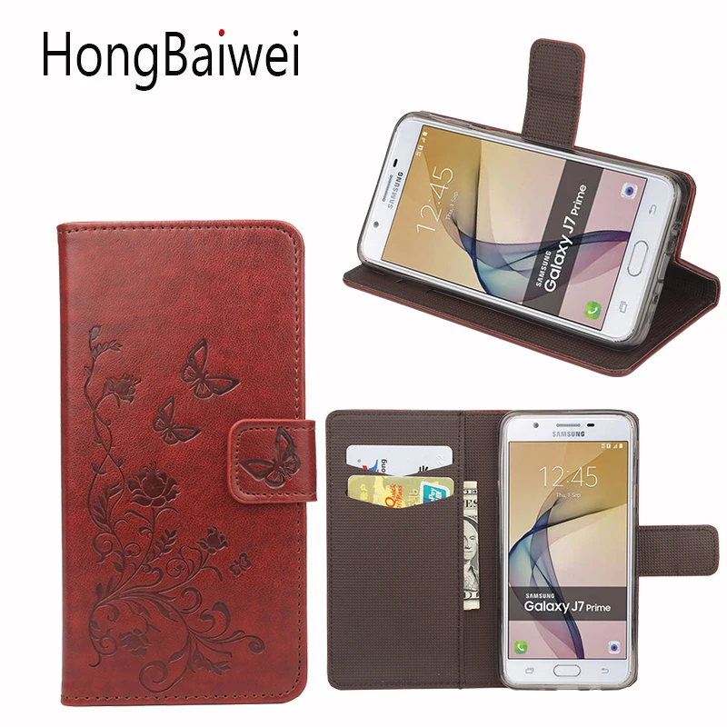

For Samsung J7 Prime Case 3D Printed Flower Flip Luxury Leather Magnetic Wallet Phone Coque Case for Samsung Galaxy J7 Prime