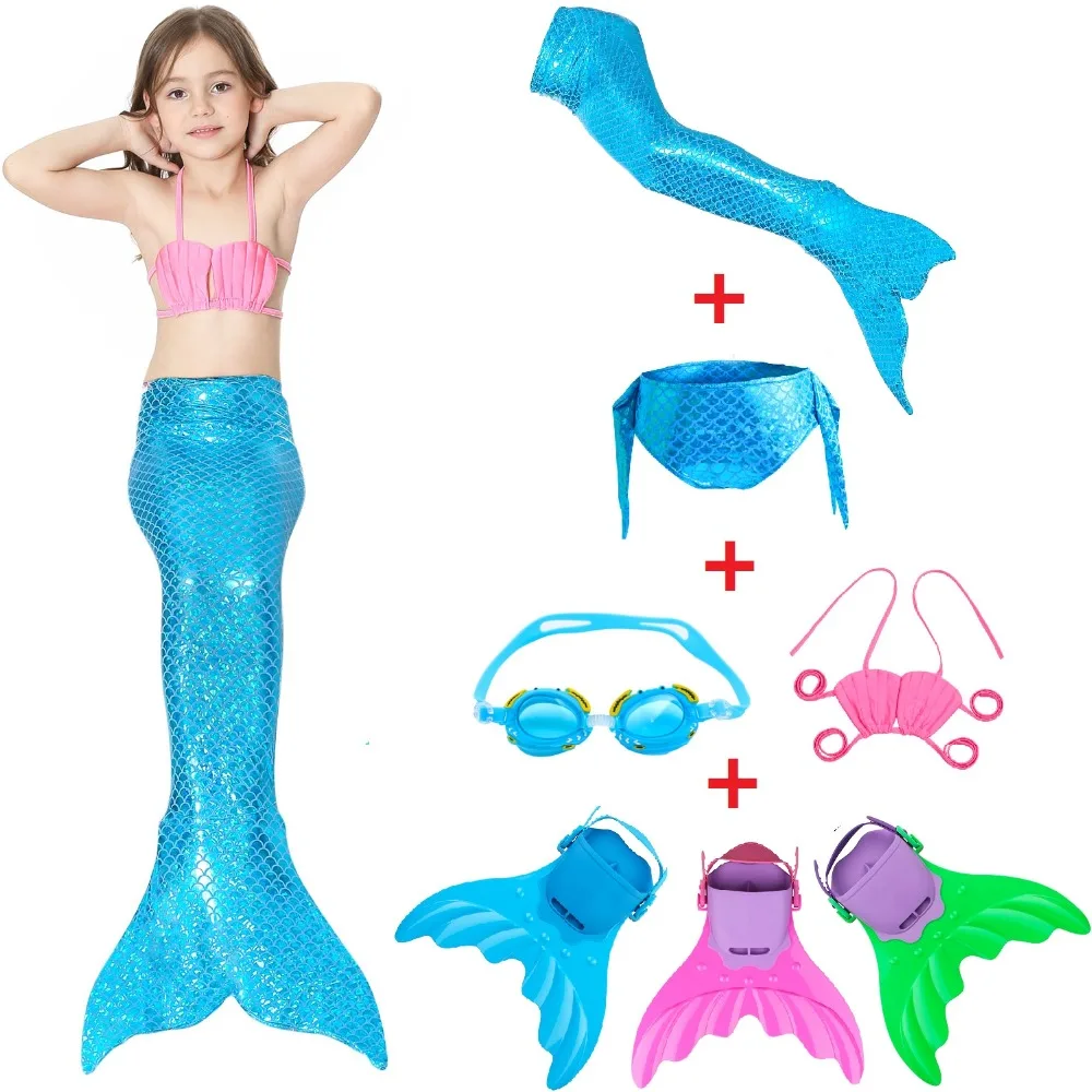 

Kids Mermaid Swimsuit Girls Bikini Mermaid Tail and Finned Swimsuit Child's Wear Split Swimsuit Mermaid Tail Clothing Swimwear