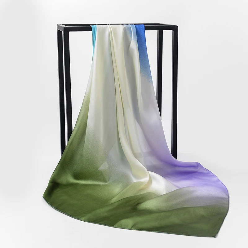 

2017 NEW Fashion Luxury Brand Scarf 100% Silk Feeling Shawl Scarf Foulard Square Scarves Hijab Wraps 90x90cm FJ125