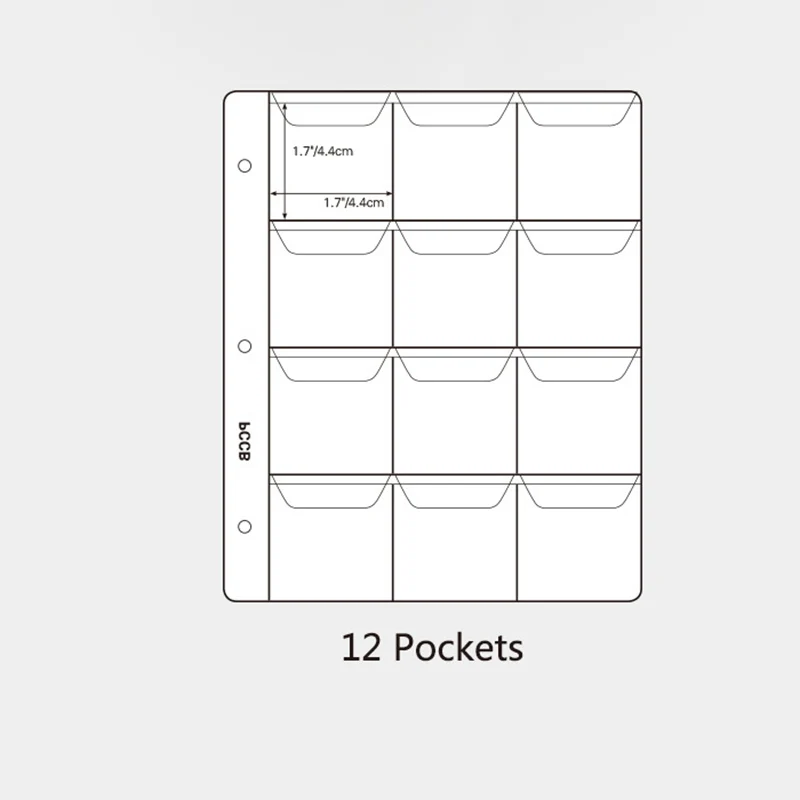 PCCB 12/20 сетка монета карманный альбом вставка страницы, монета протектор альбом связующие листы рукава 12/20 отверстия