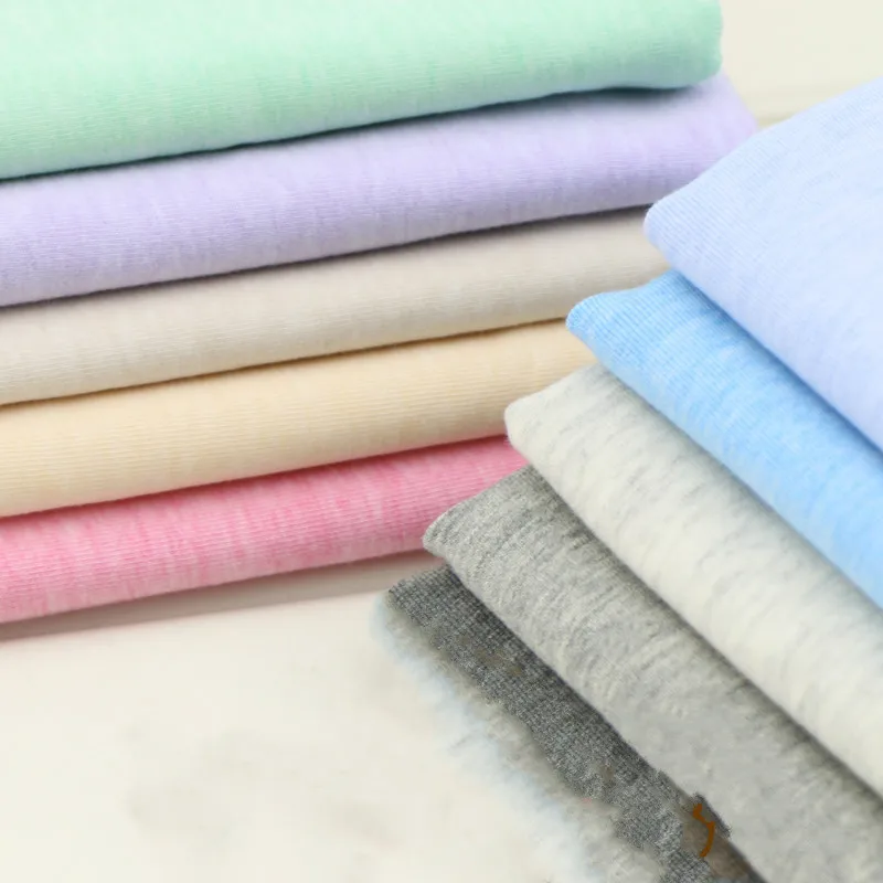50*160cm Soft Stretchy Natural Colored Cotton Knitted Fabric for spring
