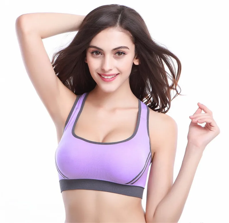Mainland Fashion Sexy Women Sports Bra Stretch Athletic brassiere Push Up Exercise Bras Top Seamless Padded
