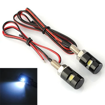 

10x) 2 x White LED Motorcycle & Car License Plate Bolt Light