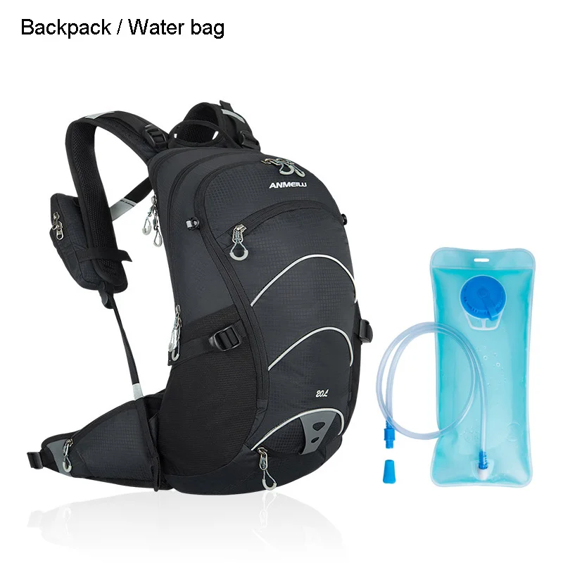 ANMEILU 20L Водонепроницаемая дышащая велосипедная сумка MTB Moutain велосипедный гидратационный рюкзак нейлоновая дорожная походная сумка для альпинизма, без сумки для воды - Цвет: Black with water bag