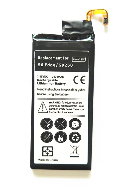 АЗК черный батарея EB-BG925ABE 3030 мАч для Samsung GALAXY S6 край G9250 G925FQ G925F G925S S6Edge G925V G925A чехол