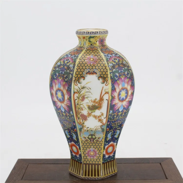 

9 Antique QingDynasty porcelain vase,Enamel flowers & birds bottle 3,Hand-painted crafts,Decoration,Collection&Adornment