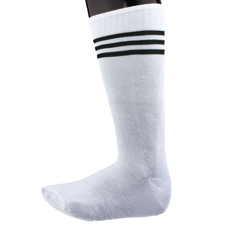 Хлопковые носки дышащие носки мужские летние гибкие 1 пара хлопчатобумажных носков для мужчин и женщин полосатые носки для футбола W0410 - Цвет: White Black