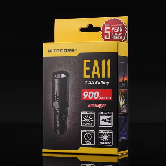 

SALE NITECORE EA11 Palm Size U2 LED 900 Lumens Flashlight Aluminum Alloy Waterproof Torchin Hiking Camping Hunting Free Shipping