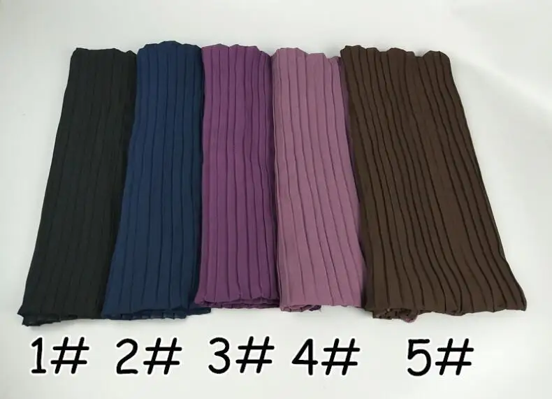 S93 высококачественный жатый шифон хиджаб шарф обертывание Шали шифон хиджаб длинный широкий шарф повязка на голову