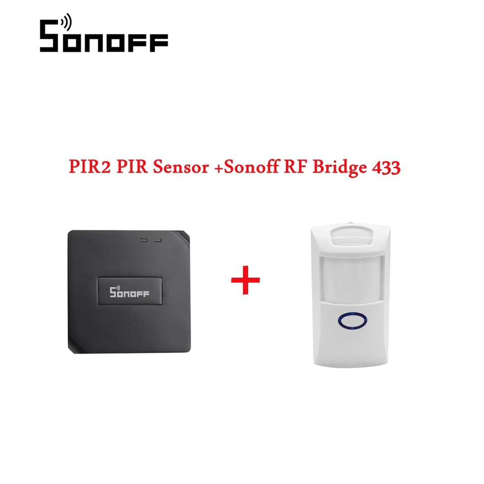 

SONOFF RF Bridge WiFi 433 MHz Replacement Universal Switch Intelligent Domotica Wi-Fi Remote RF Controller+ PIR2 Motion Sensor