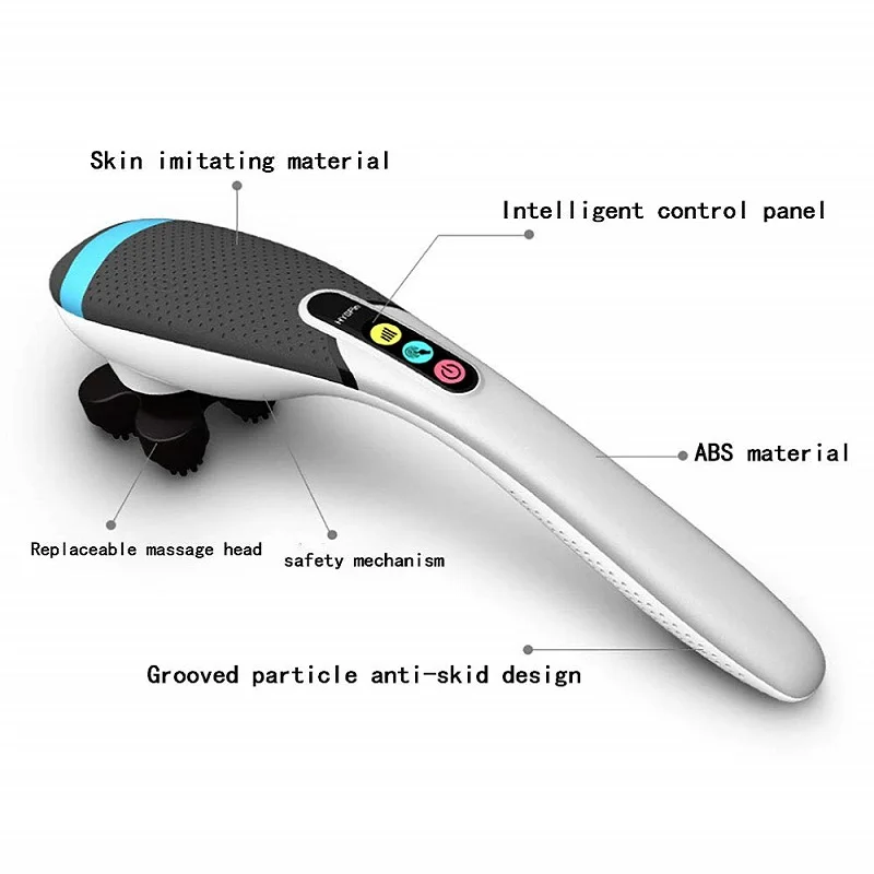 New Electric Neck Massager cordless back massage hammer Tissue Massager Cordless and Rechargeable Stick 6 Heads