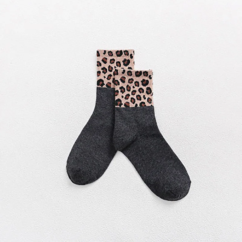 Модные женские носки с леопардовым принтом; смешанные носки; хлопковые повседневные Мягкие короткие носки для девочек; женские носки в стиле Харадзюку; calcetines mujer - Цвет: style 3