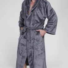 Мужская одежда для сна, фланелевые пижамы, зимняя теплая одежда, банный халат, чистый цвет, очень плотные пижамы