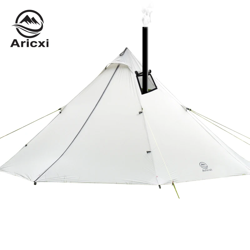 

AricXi 3-4 People Oudoor Ultralight Camping Tent Professional 20D Nylon Silicon Coating pyramid Rodless Tent