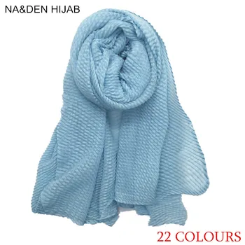 

Autumn winterSoft viscose scarf fashion ripple fold solid color shawls viscose cotton Muslim woman scarves pashmina 100pcs/lot