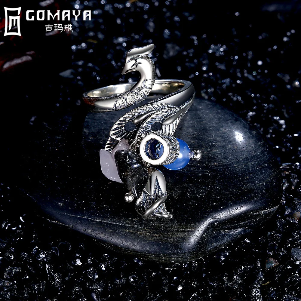 

GOMAYA 925 Sterling Silver Rings 2017 Unique New Women Fashion Jewelry Gift for Fine Retro Wholesale