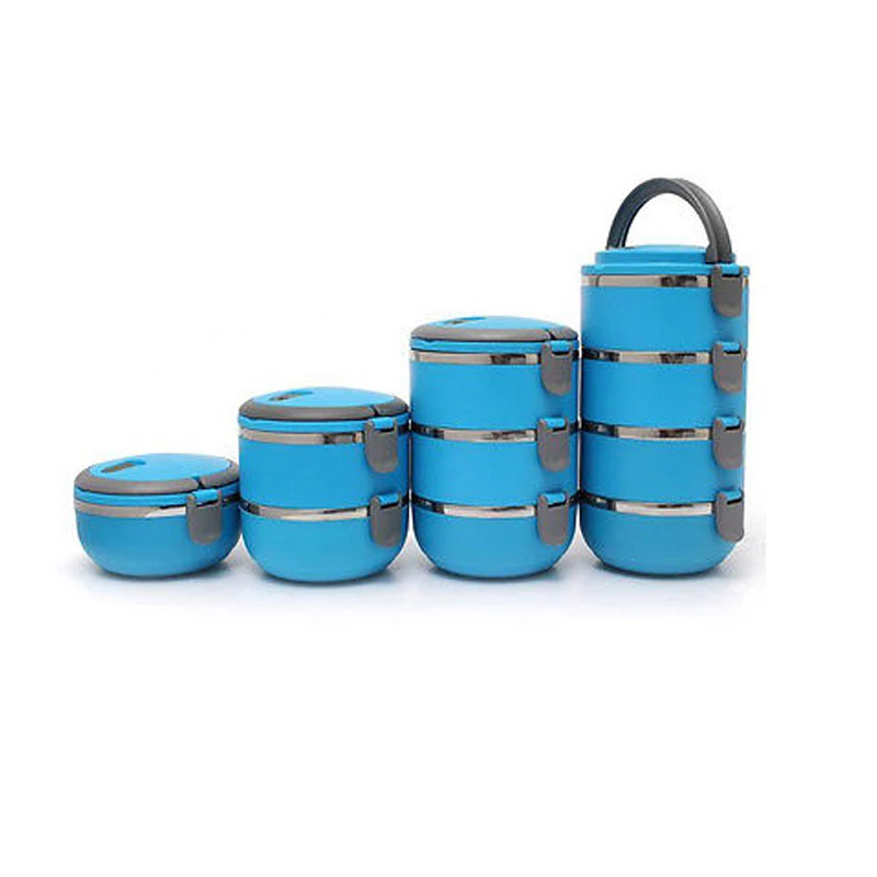 2 ~ 4 слойный портативный Круглый Термоизолированный пищевой контейнер из