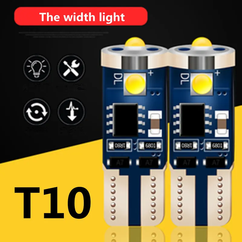 

2PCS T10 W5W WY5W 168 194 High Quality Chips LED Car Light Source Canbus No Error Auto Reading Dome Lamp Wedge Tail Side Bulb